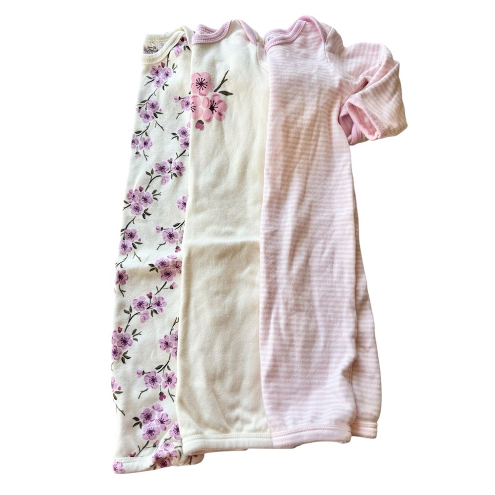 Touched By Nature Organic Cotton Nightgowns Size 0-6 Months